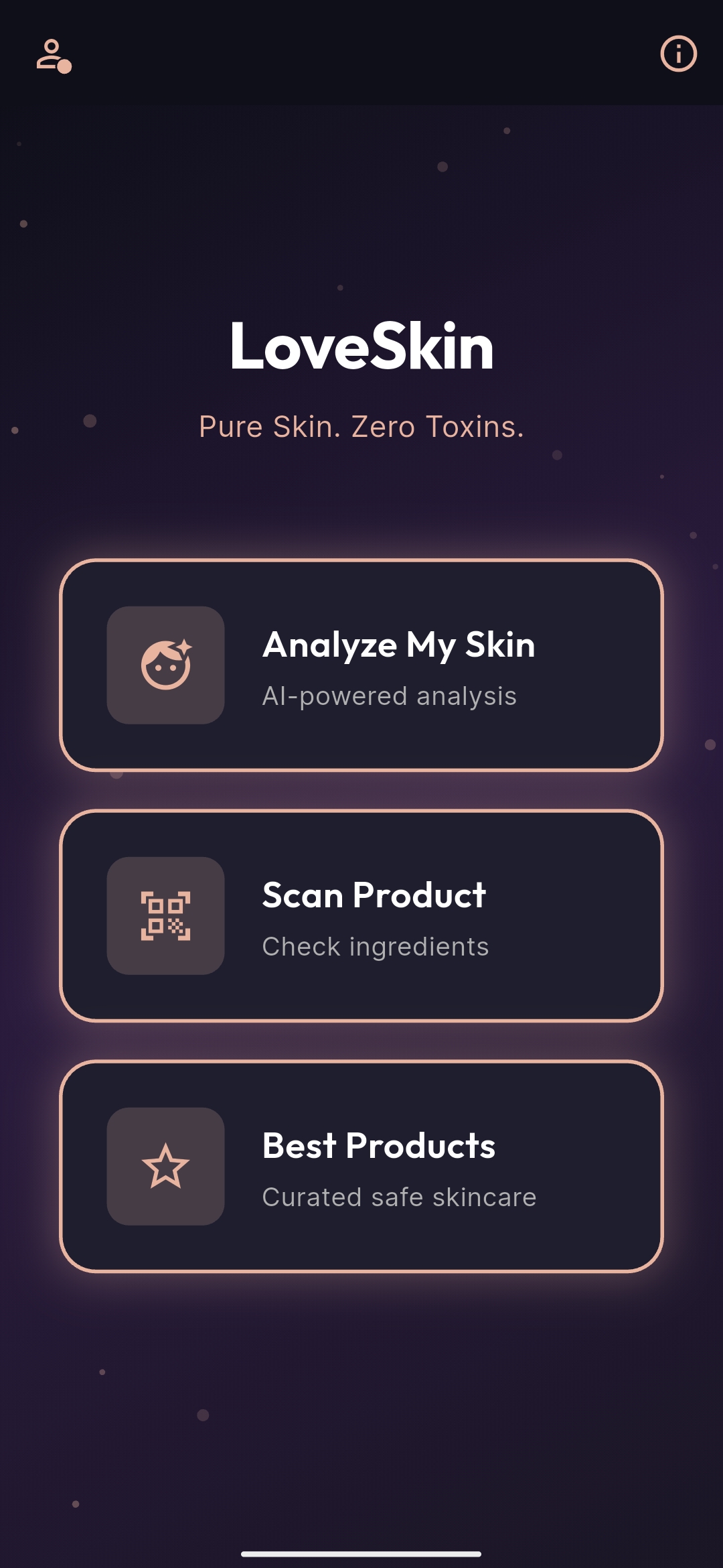 LoveSkin App Interface